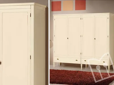 Removable 4-door wardrobe with 2 drawers
