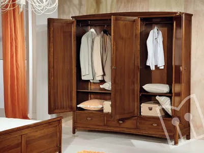 Removable 3-door wardrobe with 2 drawers
