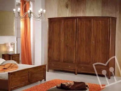 Removable 4-door wardrobe with 2 drawers