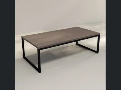 Bridge metal and wood coffee table