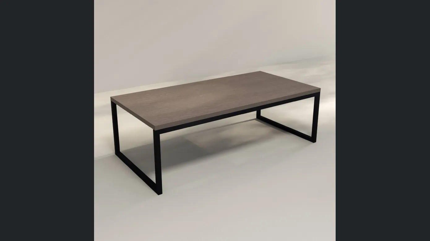 Bridge metal and wood coffee table