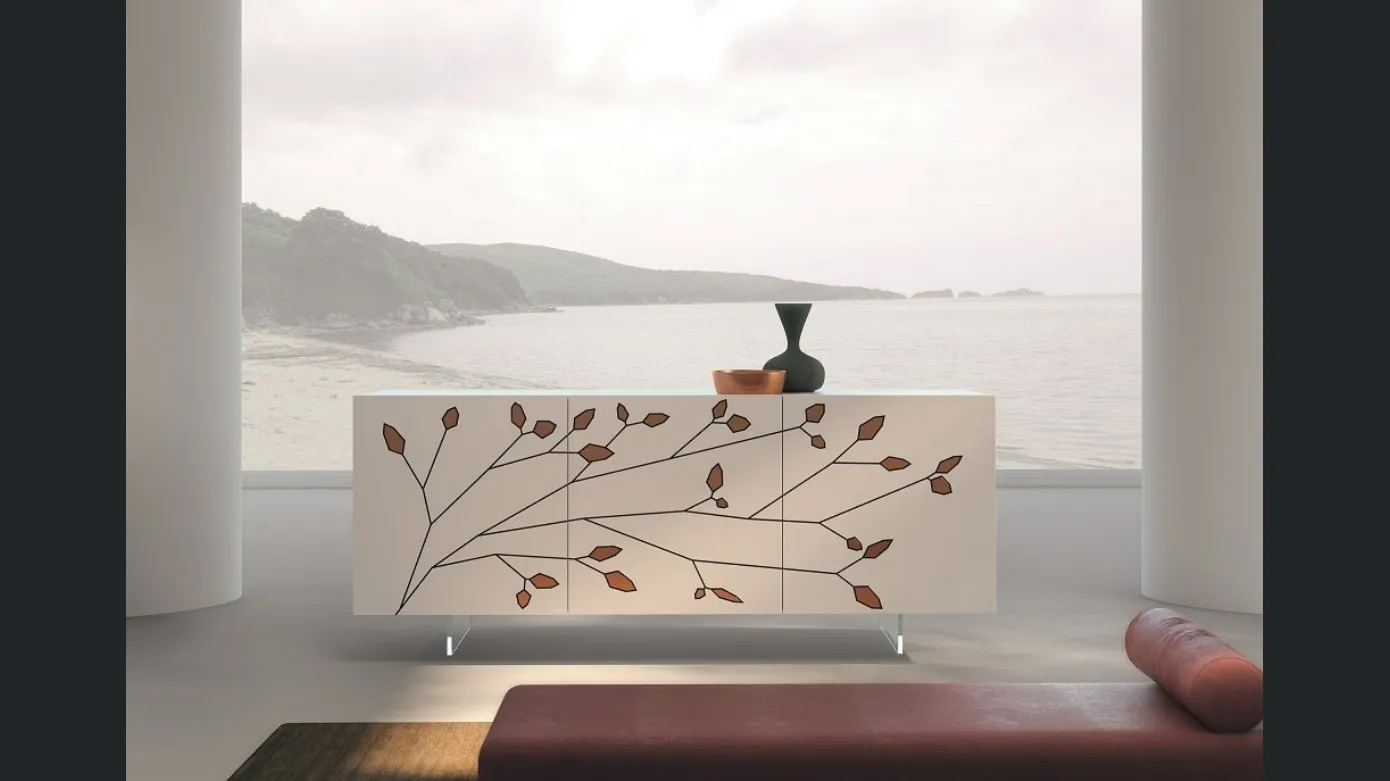 Folium sideboard with decorated floral effect