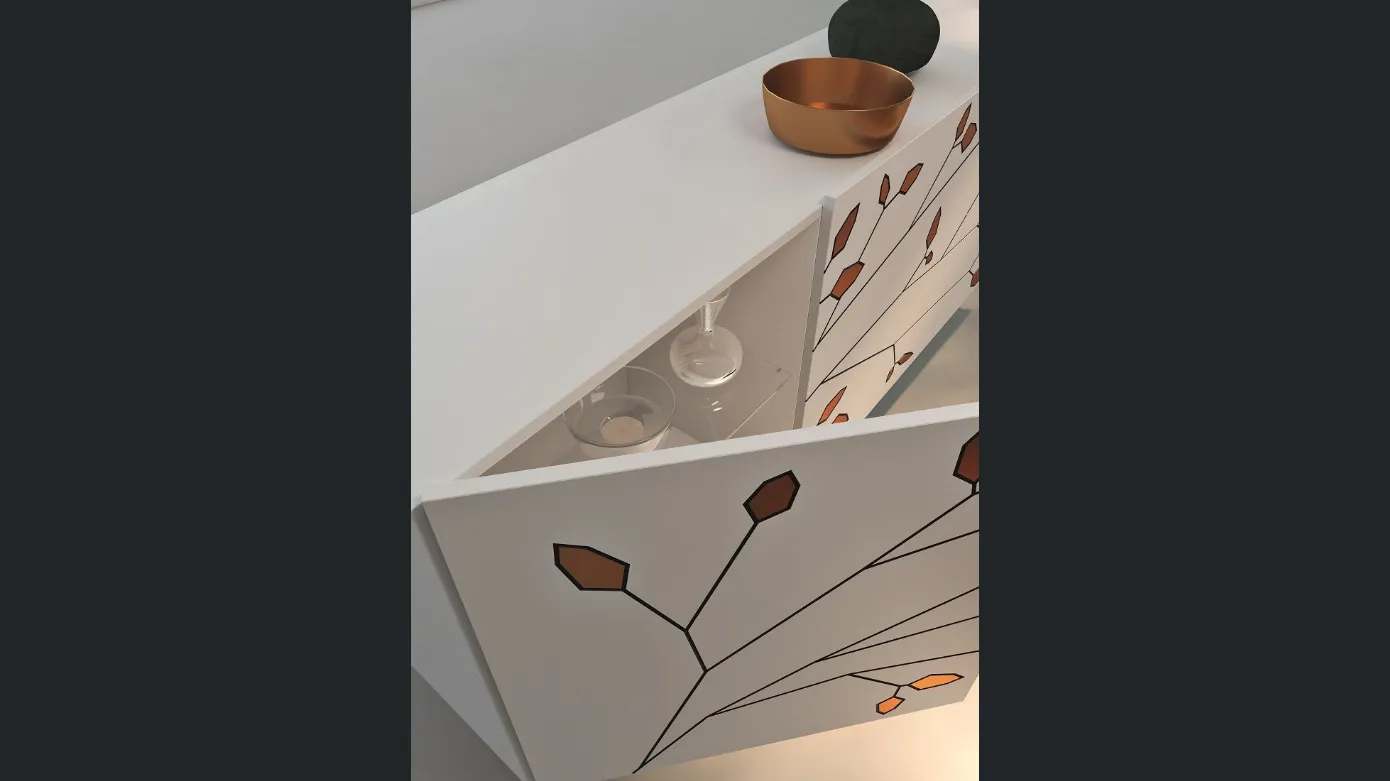 Folium sideboard with decorated floral effect