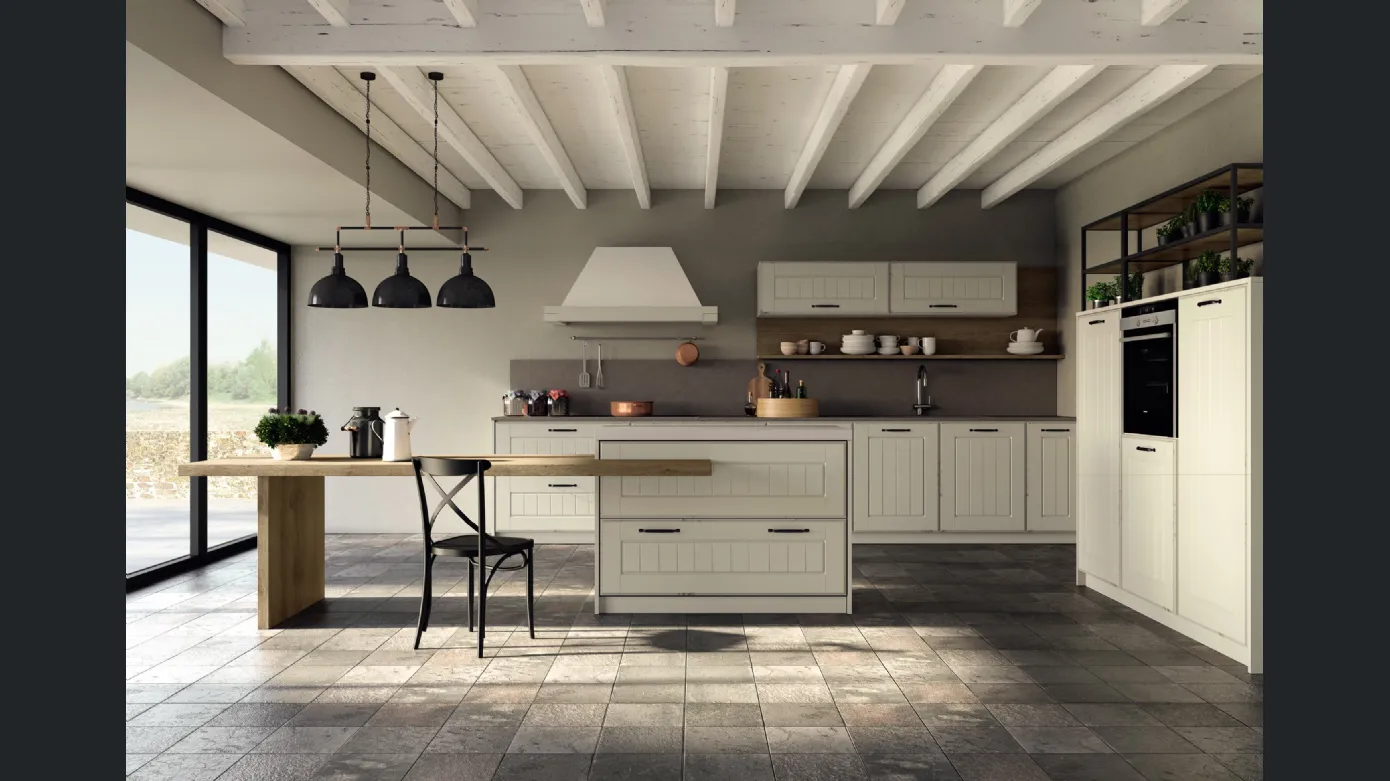 Shabby chic kitchen in Fiordo 01 wood by F.lli Mirandola