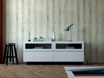 Sideboard with wooden display cases by F.lli Mirandola Dallas