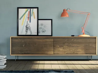 Wooden sideboard with Shark 1469 frame by F.lli Mirandola