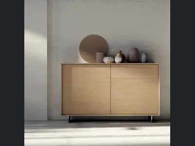 Domus 1671 sideboard in wood with two doors by F.lli Mirandola