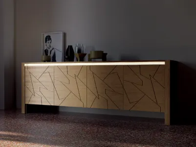 Sideboard with integrated LED light Diagona 1753 by F.lli Mirandola