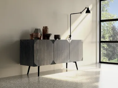 Moon 1801 sideboard with metal corners by F.lli Mirandola