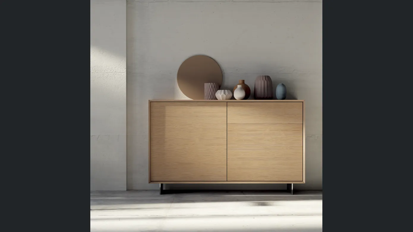 Domus 1671 wooden sideboard with two doors by F.lli Mirandola