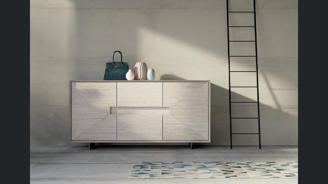 Domus Aurea 1677 / pa wooden sideboard with central groove in Mirandola