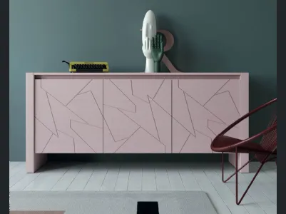 Diagona 1752 pink wood sideboard by F.lli Mirandola