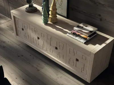 Four-door sideboard in carved wood Mastra 1775 by F.lli Mirandola