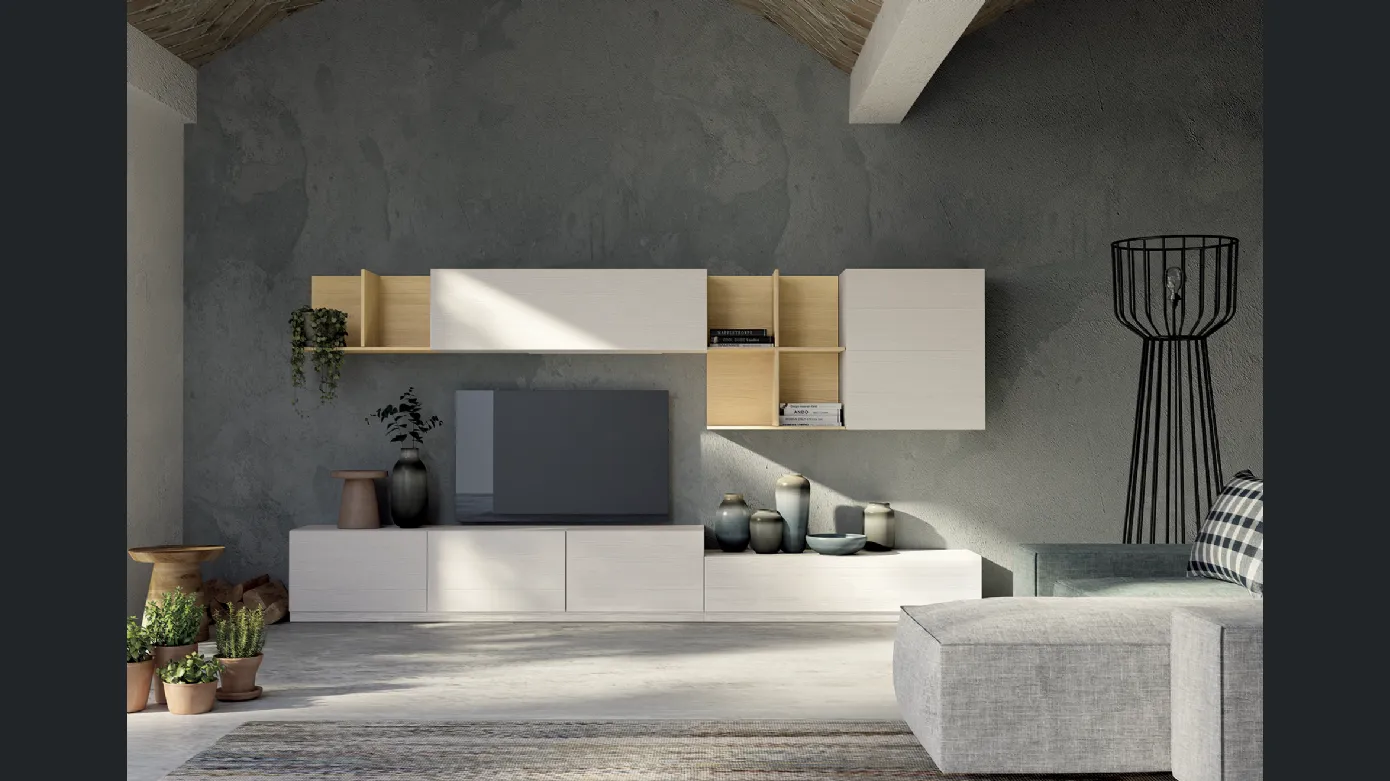 Wooden storage wall Comp 20 by F.lli Mirandola