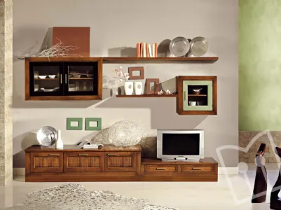 Modern wall unit with display cases