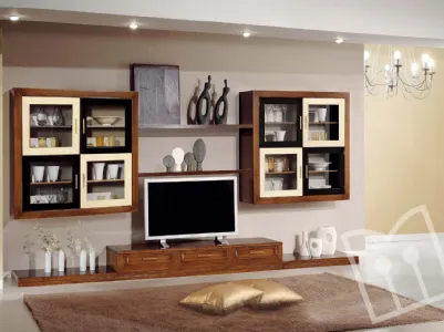 Sectional wooden storage wall