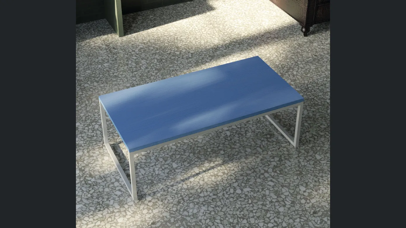 Blue wooden coffee table Art. 1415 by Fratelli Mirandola