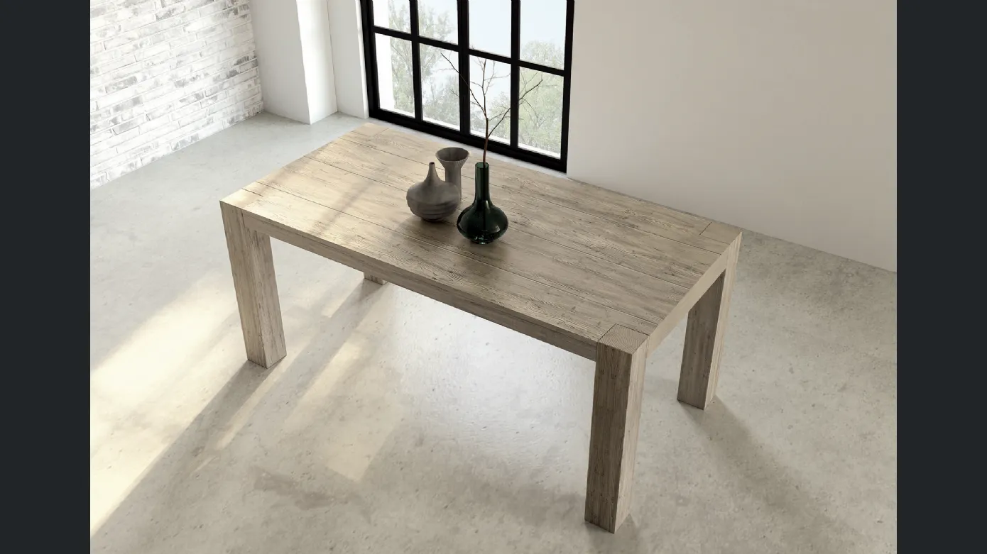 Extendable wooden table by F.lli Mirandola Acheo