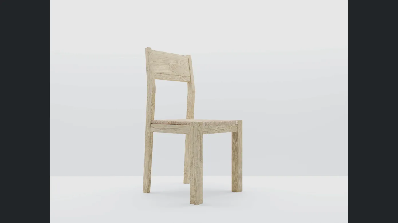 Tesea wooden and straw chair