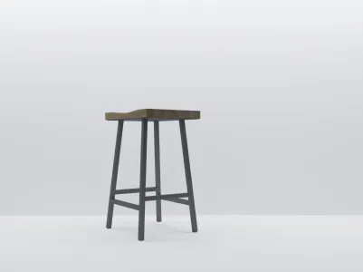 Vertigo wooden and metal stool