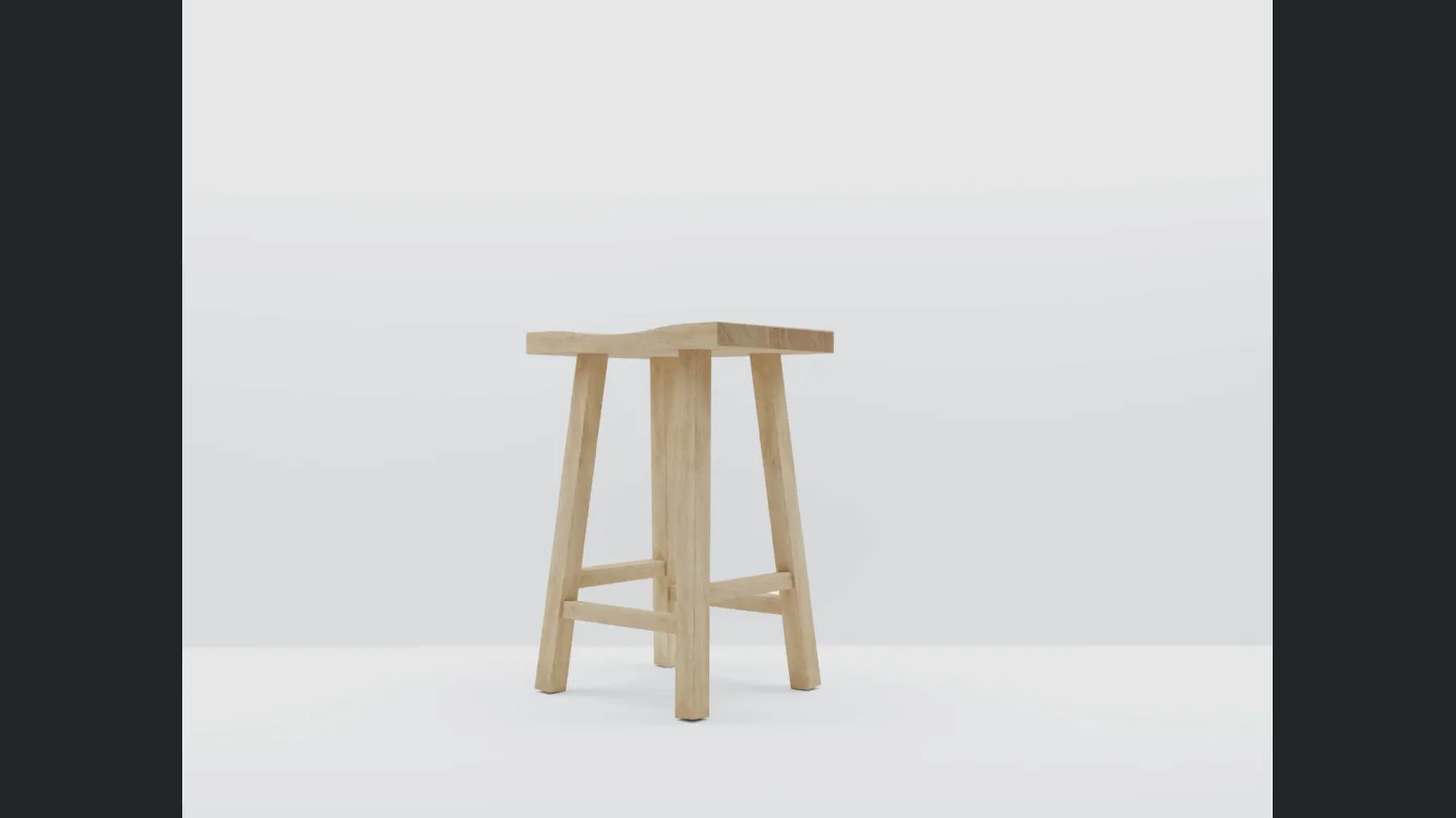 Vertigo oak stool