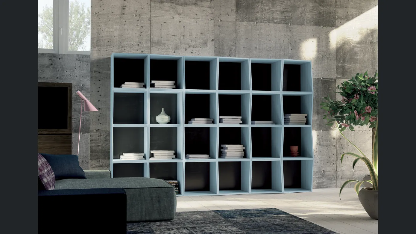 Wooden bookcase Comp 26 by F.lli Mirandola