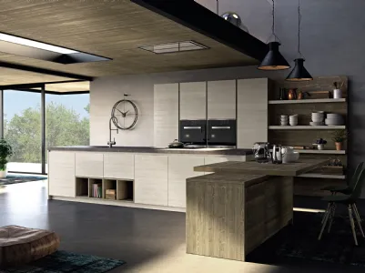 Kitchen with island Mood 01 by F.lli Mirandola