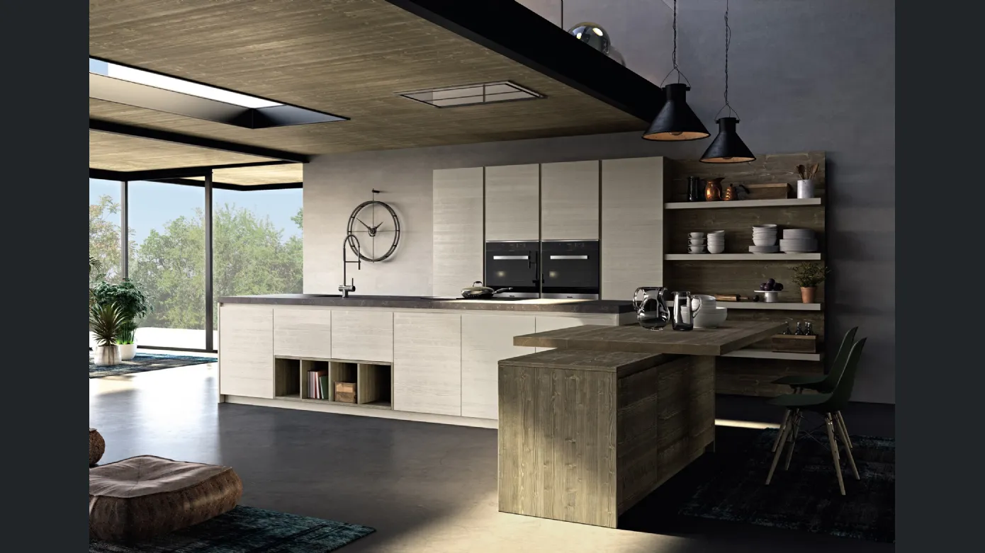 Kitchen with island Mood 01 by F.lli Mirandola