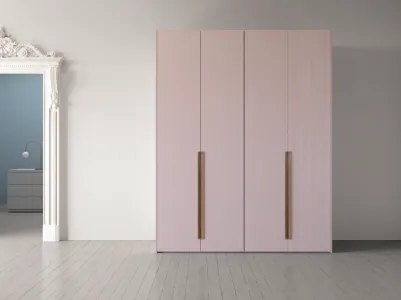 Island pink 4-door wardrobe by F.lli Mirandola