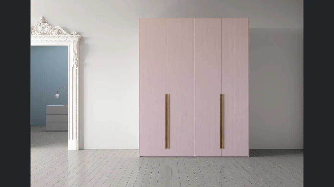 Island pink 4-door wardrobe by F.lli Mirandola